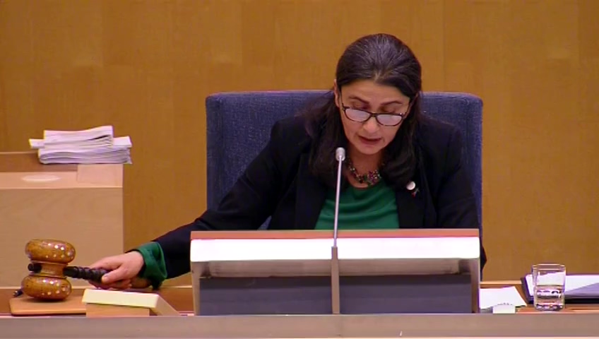 Stillbild från debatten i kammaren