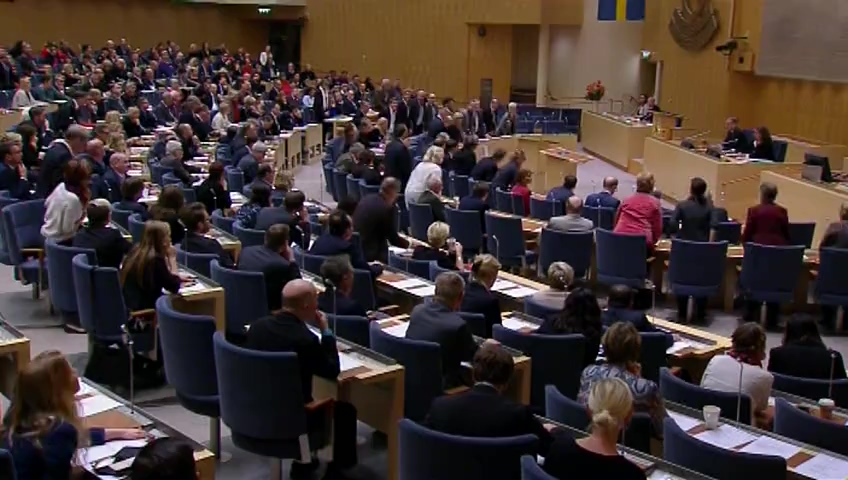 Stillbild från debatten i kammaren