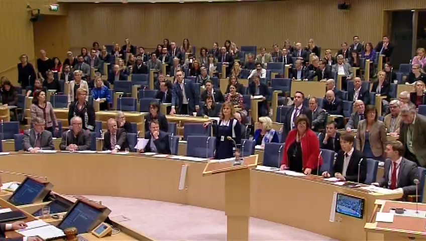 Stillbild från debatten i kammaren