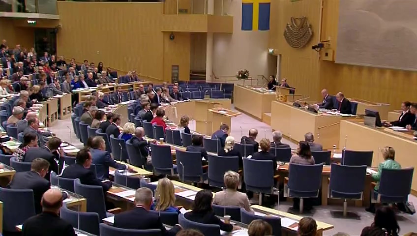 Stillbild från debatten i kammaren