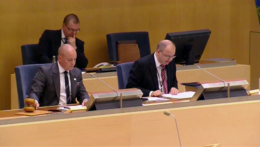 Stillbild från debatten i kammaren