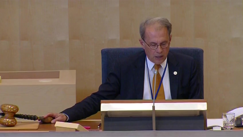 Stillbild från debatten i kammaren