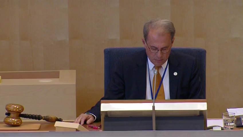 Stillbild från debatten i kammaren
