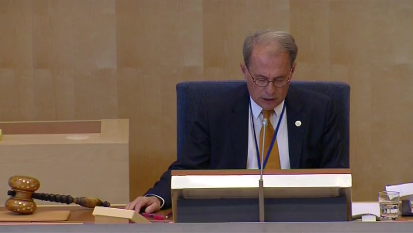 Stillbild från debatten i kammaren