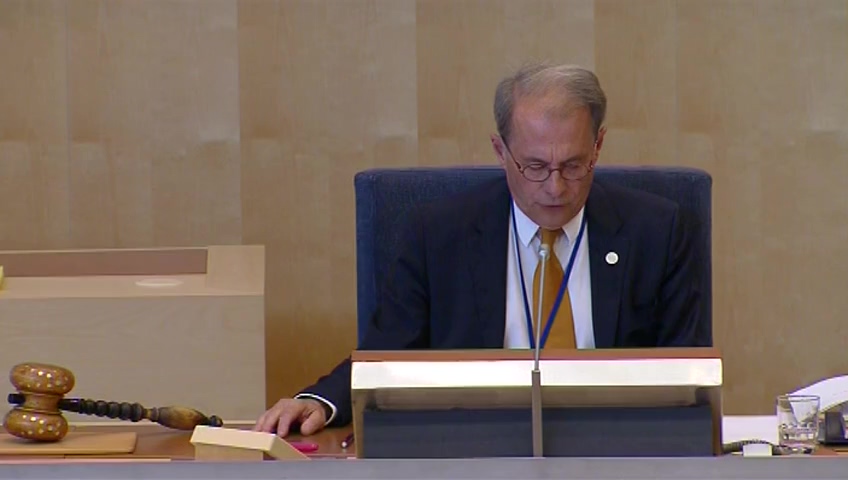 Stillbild från debatten i kammaren