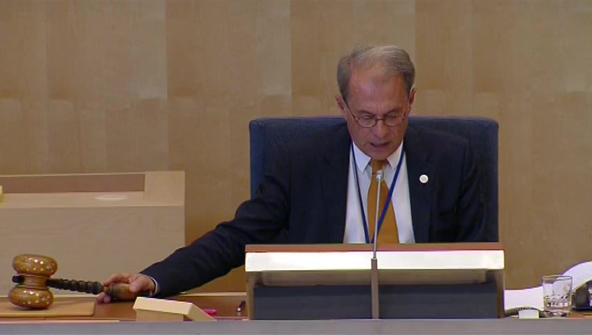 Stillbild från debatten i kammaren