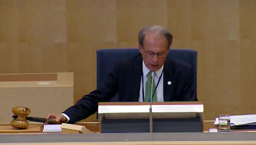 Stillbild från debatten i kammaren