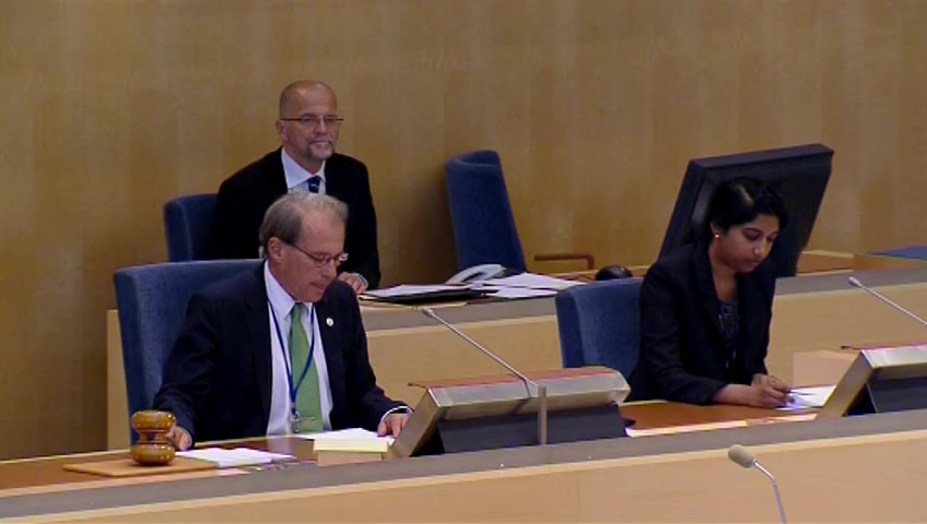 Stillbild från debatten i kammaren