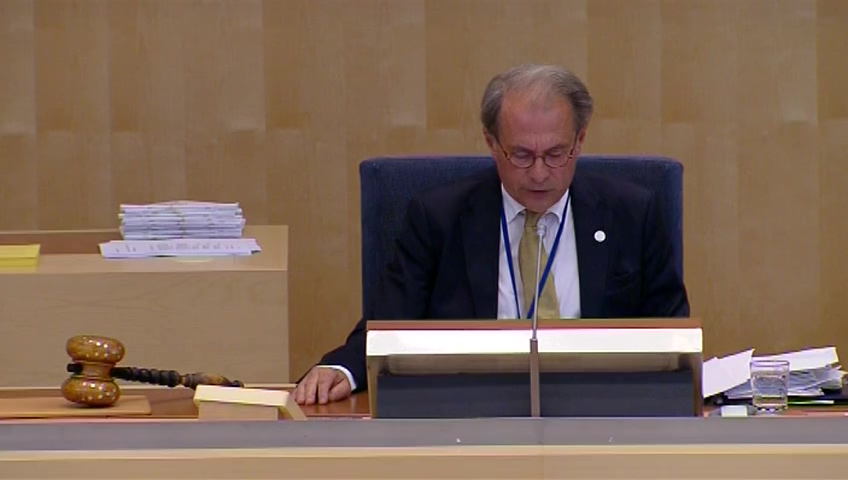 Stillbild från debatten i kammaren