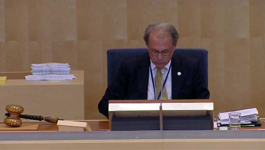 Stillbild från debatten i kammaren