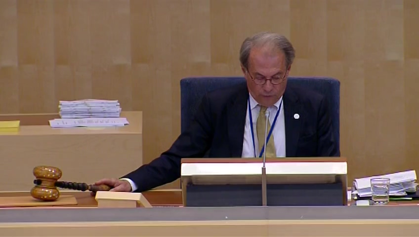 Stillbild från debatten i kammaren