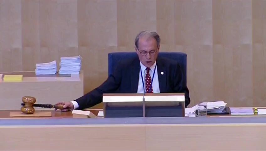 Stillbild från debatten i kammaren