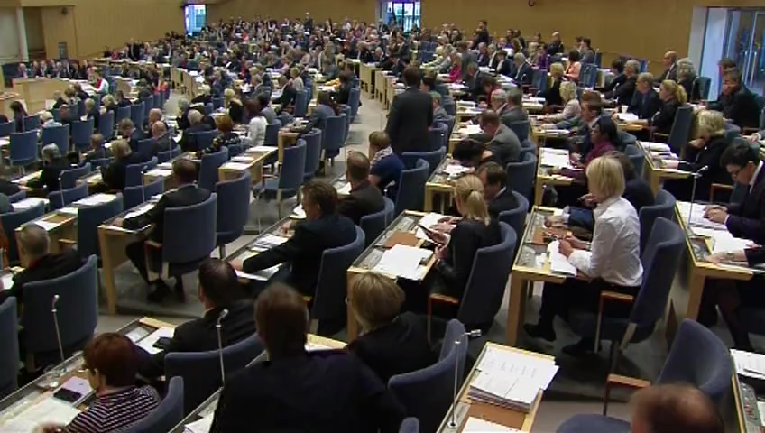 Stillbild från debatten i kammaren