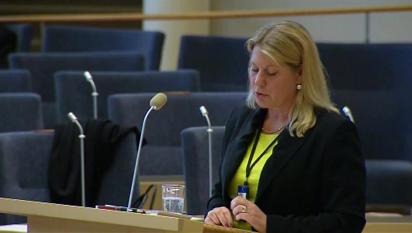 Stillbild från Interpellationsdebatt: Upprustning av Västerdalsbanan med anledning av avtalet mellan Fiskarheden och Rush Rail