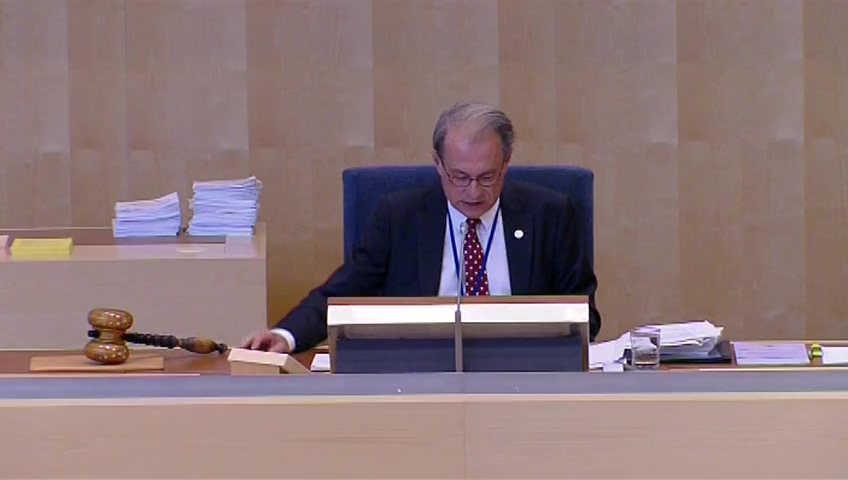 Stillbild från debatten i kammaren