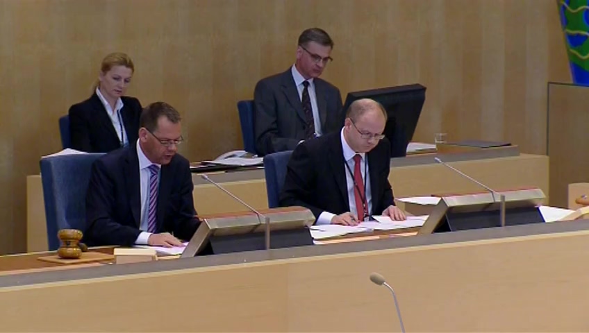 Stillbild från debatten i kammaren
