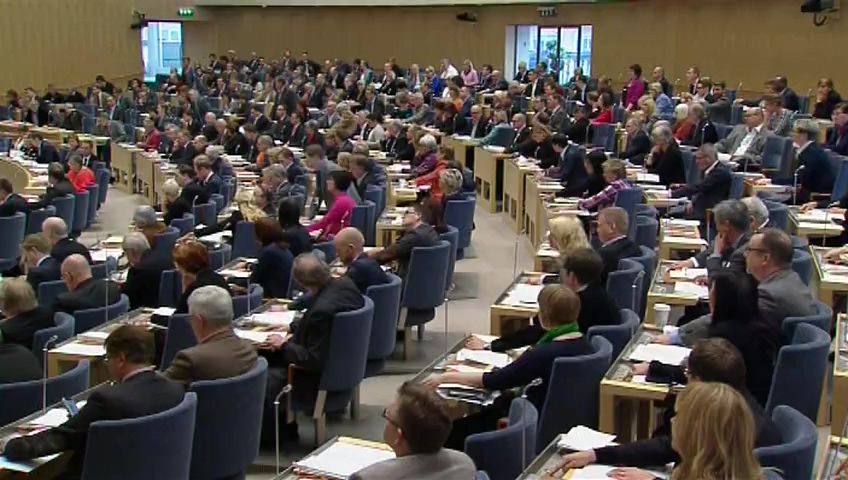 Stillbild från debatten i kammaren