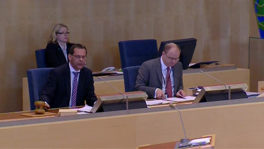 Stillbild från debatten i kammaren