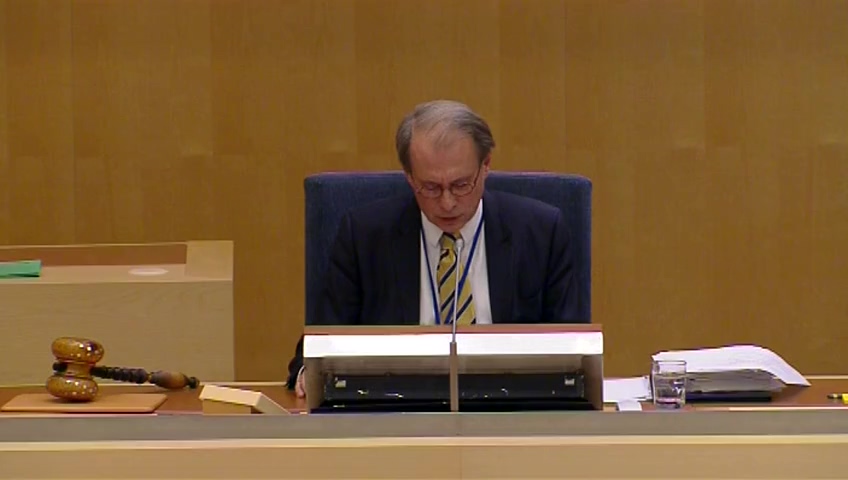 Stillbild från debatten i kammaren