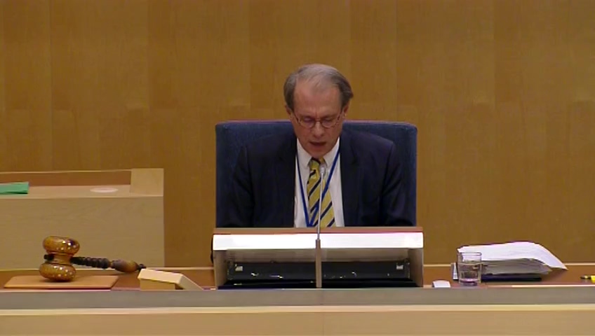 Stillbild från debatten i kammaren