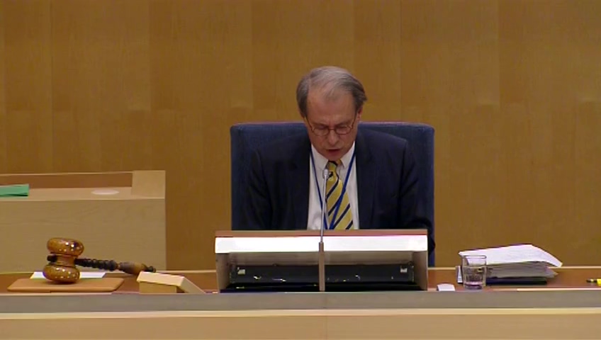 Stillbild från debatten i kammaren
