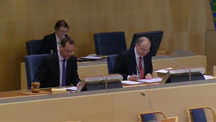 Stillbild från debatten i kammaren