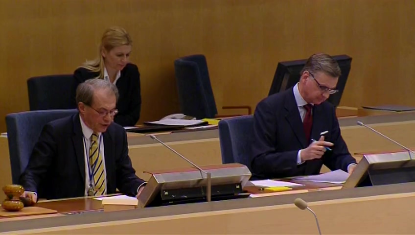 Stillbild från debatten i kammaren