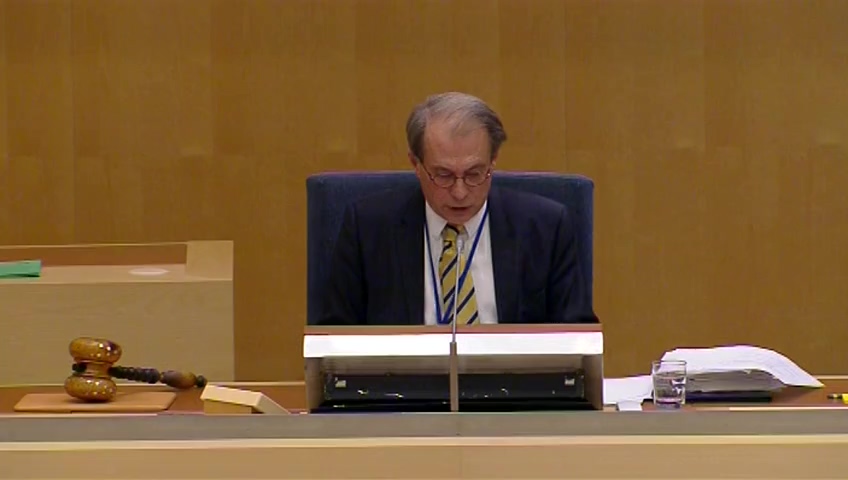 Stillbild från debatten i kammaren