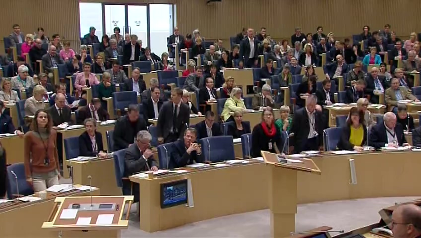 Stillbild från debatten i kammaren