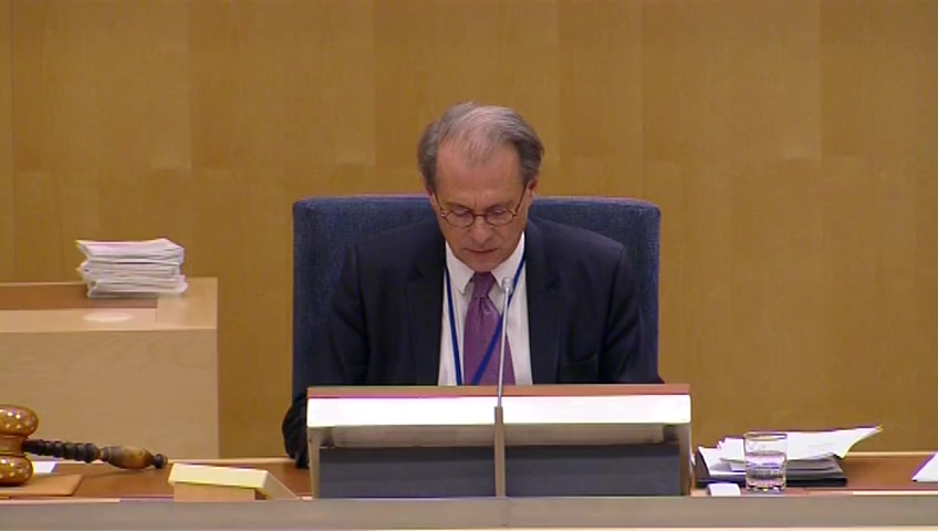 Stillbild från debatten i kammaren