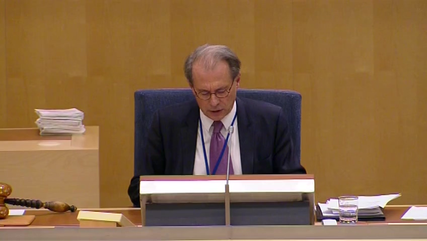 Stillbild från debatten i kammaren