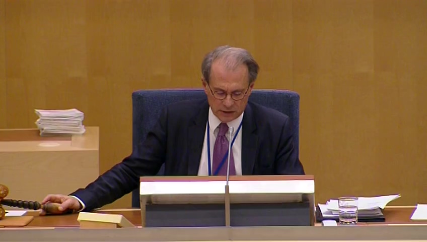 Stillbild från debatten i kammaren