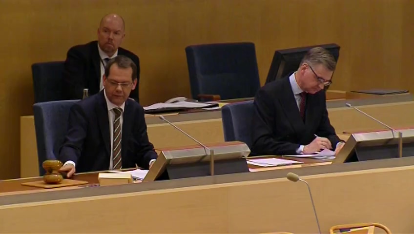 Stillbild från debatten i kammaren