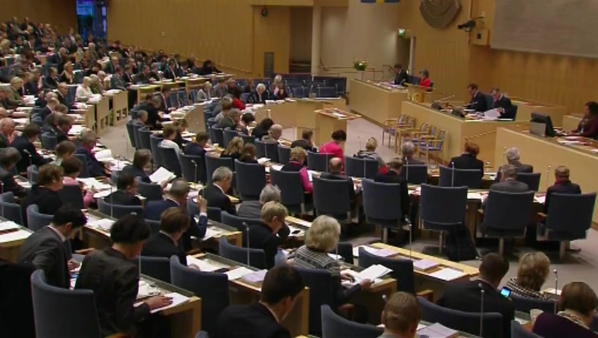 Stillbild från debatten i kammaren