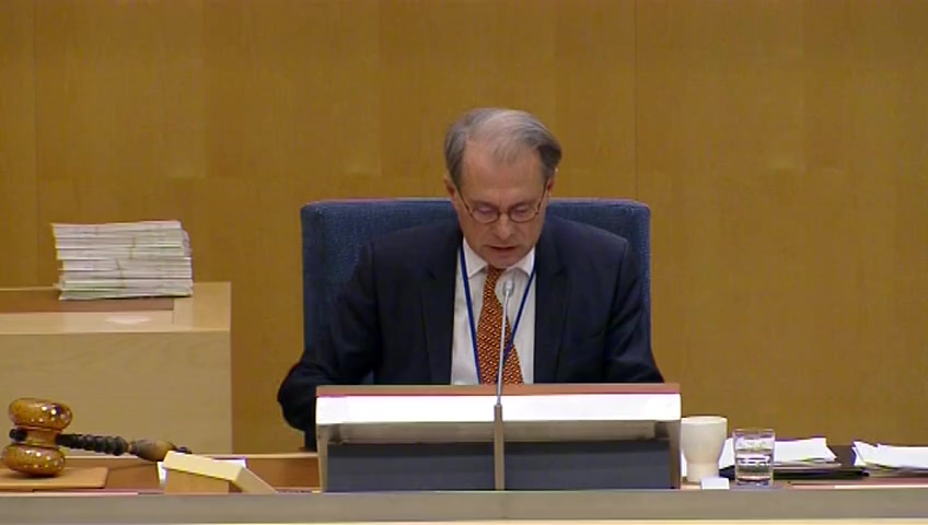Stillbild från debatten i kammaren