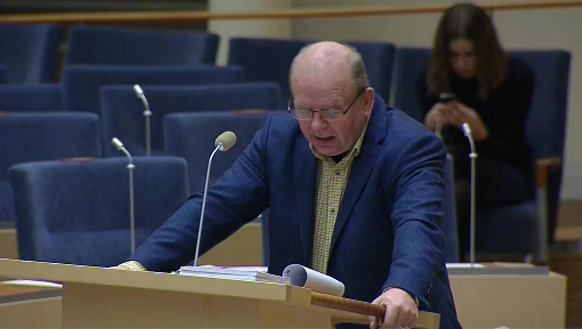 Stillbild från Interpellationsdebatt: Färre arbetstillfällen på landsbygden