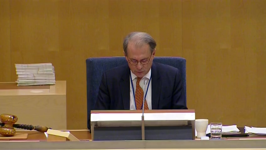 Stillbild från debatten i kammaren