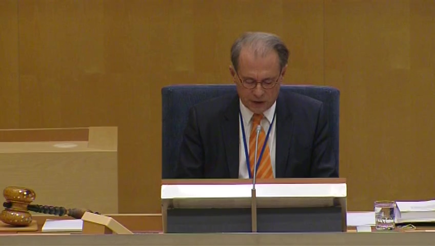 Stillbild från debatten i kammaren