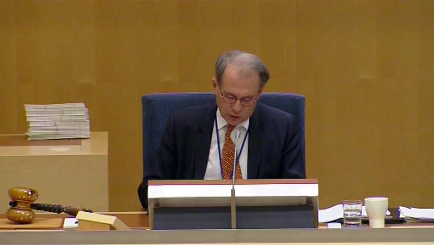Stillbild från debatten i kammaren