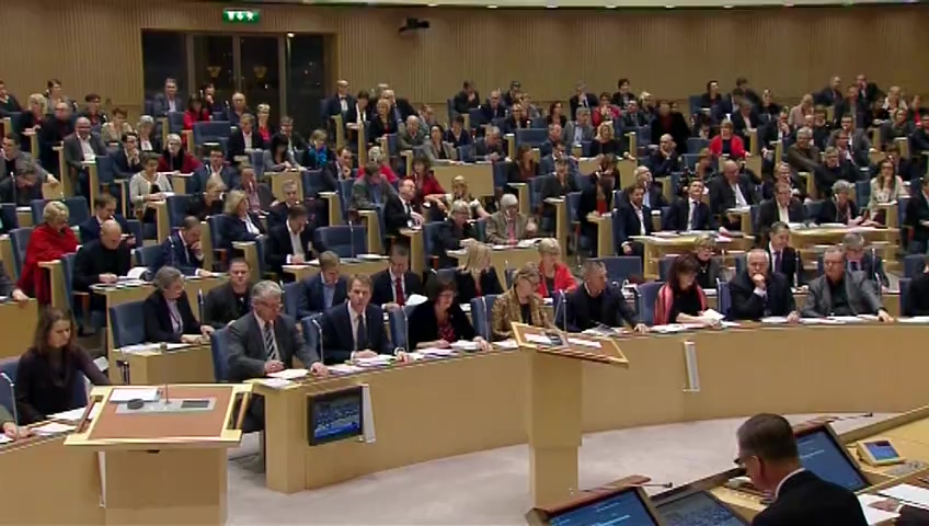 Stillbild från debatten i kammaren