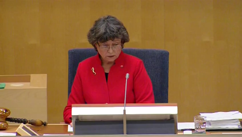Stillbild från debatten i kammaren