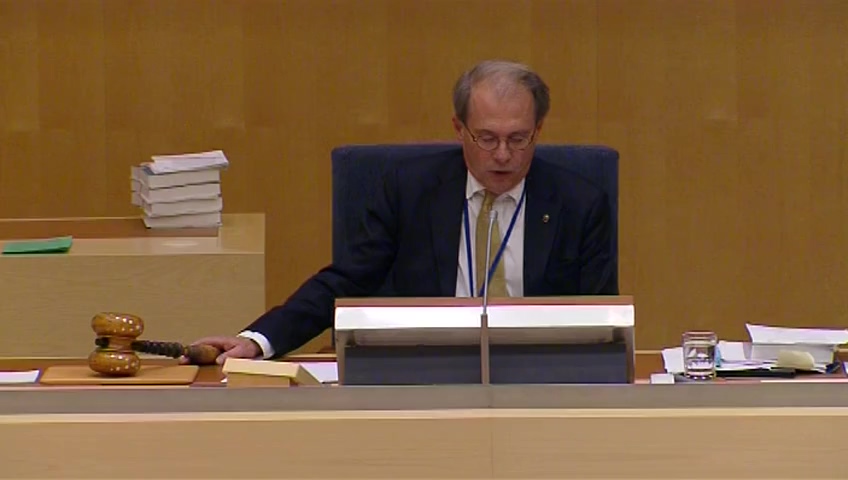 Stillbild från debatten i kammaren