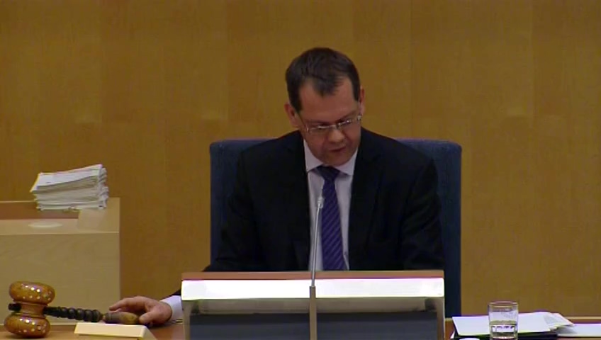 Stillbild från debatten i kammaren