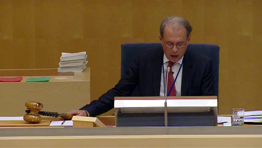Stillbild från debatten i kammaren
