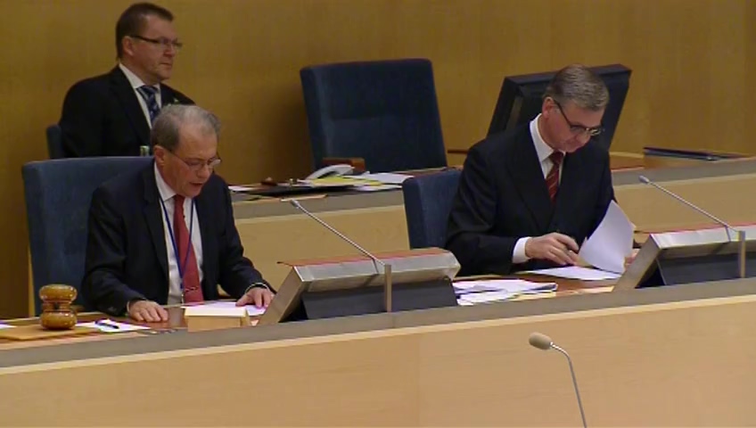 Stillbild från debatten i kammaren