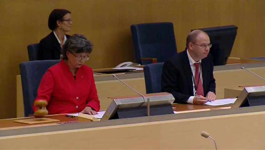 Stillbild från debatten i kammaren