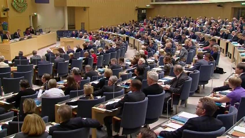 Stillbild från debatten i kammaren