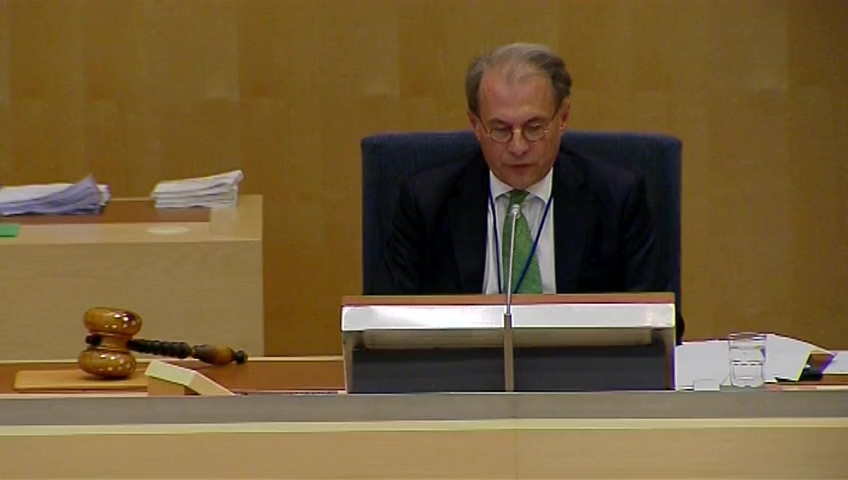 Stillbild från debatten i kammaren