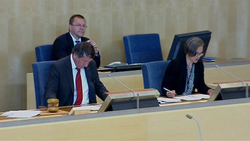 Stillbild från debatten i kammaren