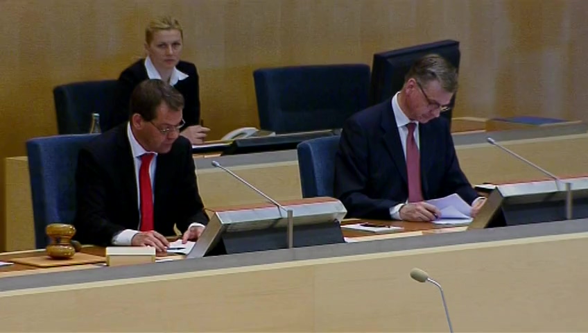 Stillbild från debatten i kammaren